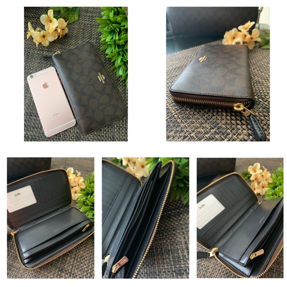 🌻 Coach Signature Zip Wallet